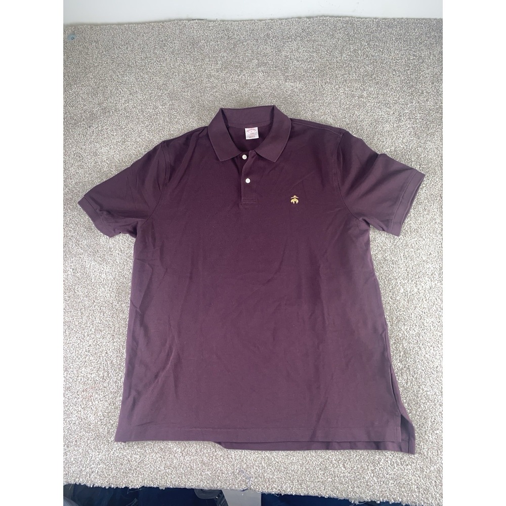 Brooks Brothers Performance Polo Maroon Cotton Mens XL Golden Lamb Preppy Work - Picture 3 of 8